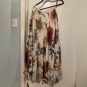Karen Millen Atelier Long Pleated Floral Skirt